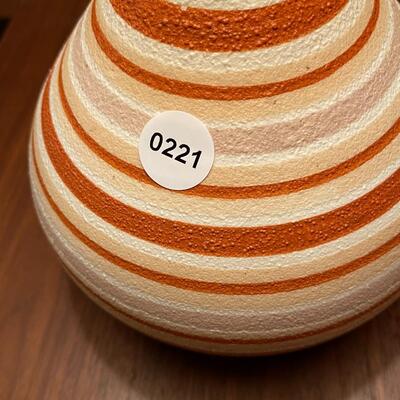 Mid-Century Modern Textured Ceramic and Walnut Lamp