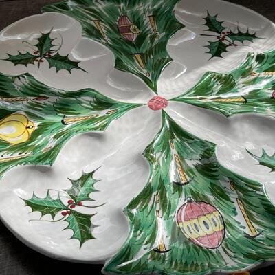 Vintage 17" Italian Divided Christmas Platter