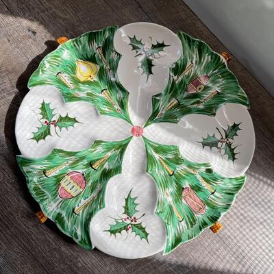 Vintage 17" Italian Divided Christmas Platter