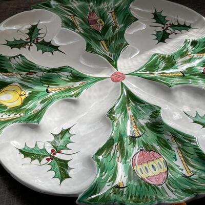 Vintage 17" Italian Divided Christmas Platter