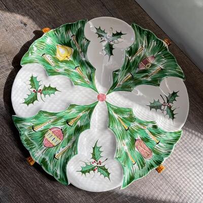 Vintage 17" Italian Divided Christmas Platter