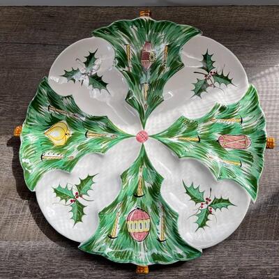 Vintage 17" Italian Divided Christmas Platter