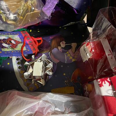 Lot of Christmas Boxes, Bags and Ribbons