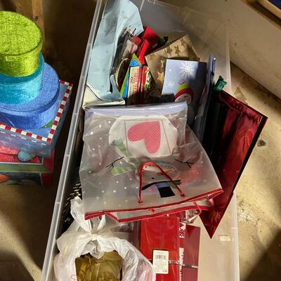 Lot of Christmas Boxes, Bags and Ribbons