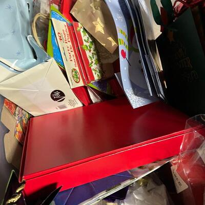 Lot of Christmas Boxes, Bags and Ribbons