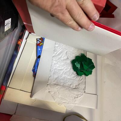 Lot of Christmas Boxes, Bags and Ribbons