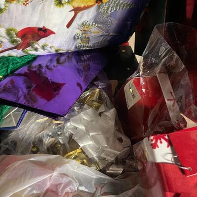 Lot of Christmas Boxes, Bags and Ribbons