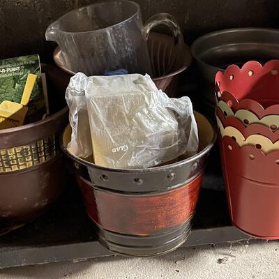 Lot of Flower Pots with Shelves