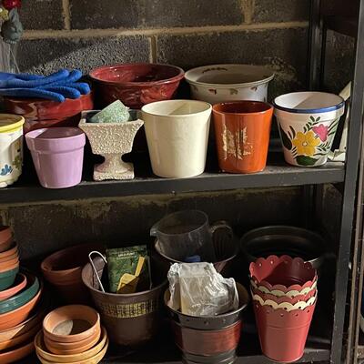 Lot of Flower Pots with Shelves