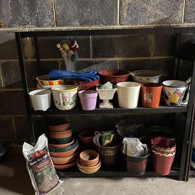 Lot of Flower Pots with Shelves