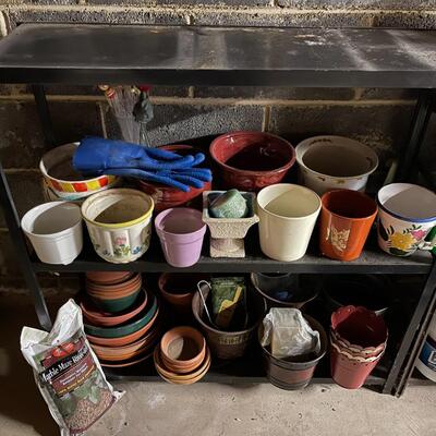 Lot of Flower Pots with Shelves