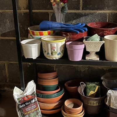 Lot of Flower Pots with Shelves
