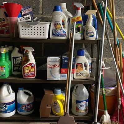 Lot of Laundry and Cleaning Supplies