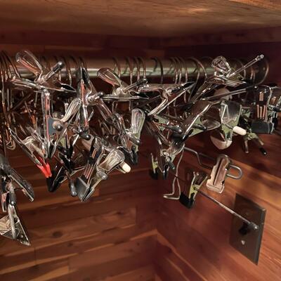 Large lot of Wood Hangers and Metal Pant Hangers