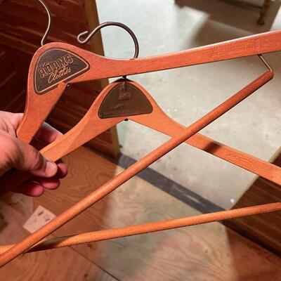 Large lot of Wood Hangers and Metal Pant Hangers