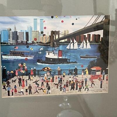 Jane Wooster Scott "Beneath the Brooklyn Bridge" Framed Print