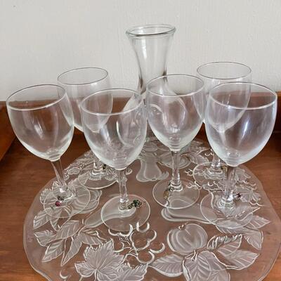 Wine Glasses and Tray
