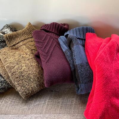 Women's Medium Turtle Neck Sweaters in Basket