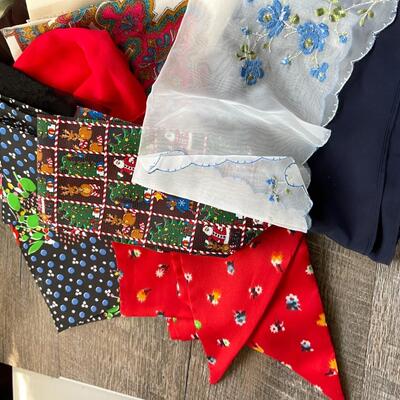 Lot of Scarves in Wood Box