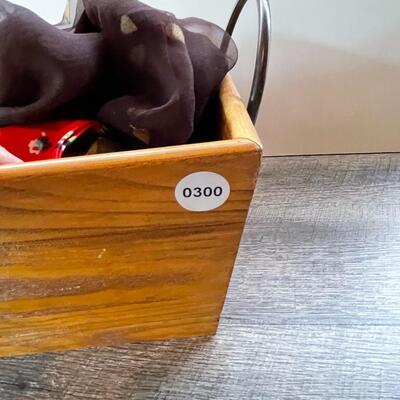 Lot of Scarves in Wood Box
