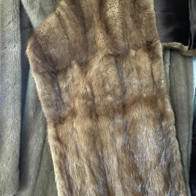 Fur Stole and Faux Fur Coat