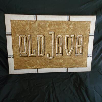 Old Java with frame (brown) not displayed.  Great for Coffee bar or den