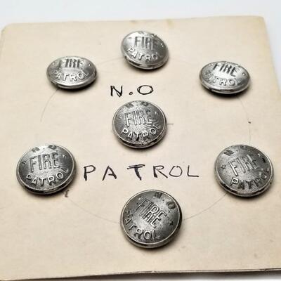 Lot #226  Lot of 7 Antique New Orleans Fire Patrol Buttons on Card