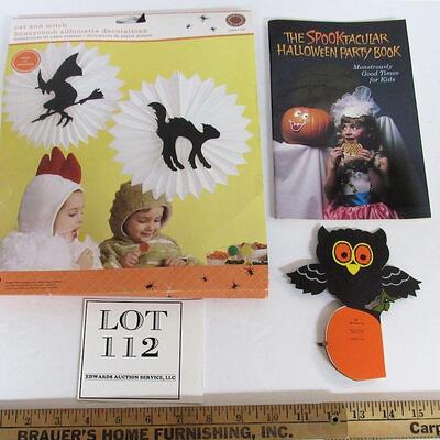Lot of Halloween: Martha Stewart Cat and Witch Tissue Decor, Current Inc Halloween Book 1989