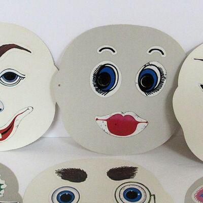 Lot of 8 Unused Halloween Thick Paper Masks With Elastic