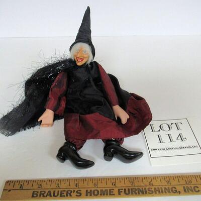 Halloween Witch Shelf Sitter, Looks Like Clay and Fabric