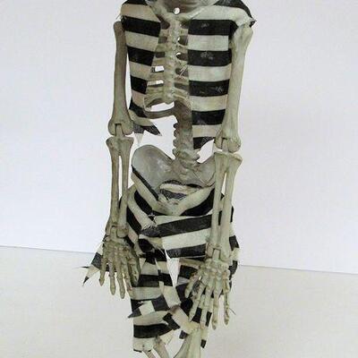 17" Halloween Plastic Skeleton Hanger, Wax Candle