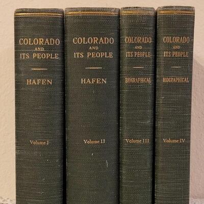 Lot 2: Rare Vintage Complete Set! 1948 Colorado and Its People Vol. 1, 2, 3 & 4 by Hafen