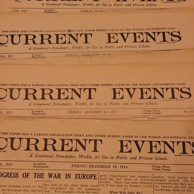 Lot 7: 1914-1920 Current Events Student Newspaper N.Y., New York - WW1 Ephemera