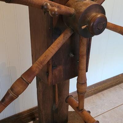 Lot 10: Antique Primitive 19th Century Wood Yarn Winder