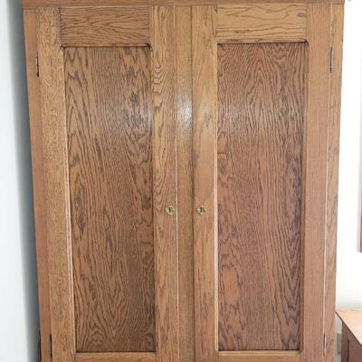 Lot 23: Antique Armoire by Marstall's Furniture Co. with Original Label Attached 49