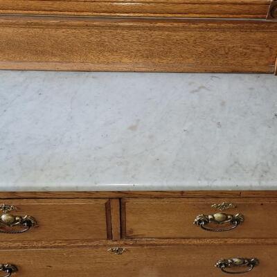 Lot 27: Antique Marble Top Dresser
