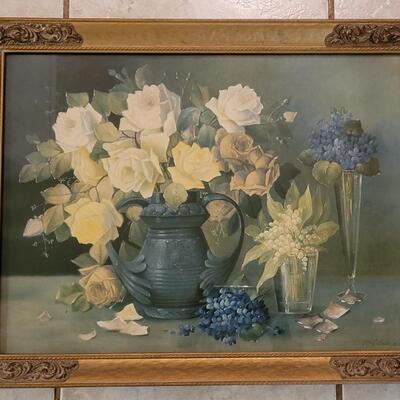 Lot 38: Antique Edwardian Floral Print by R. Stoitzner