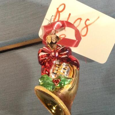 R108 French horn made by Christopher Radko Christmas ornaments