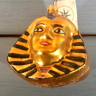 R103 Christopher Radko Christmas ornament gold Egyptian bust
