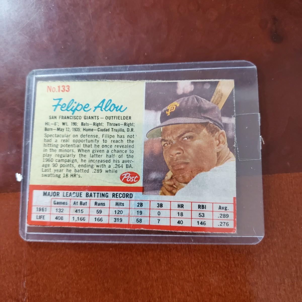 Felipe Alou MLB Baseball card from Post cereal box