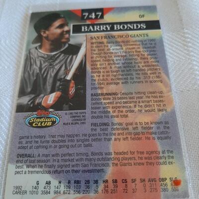 ERROR CARD- BARRY BONDS TOPPS MEMBERS CHOICE #747