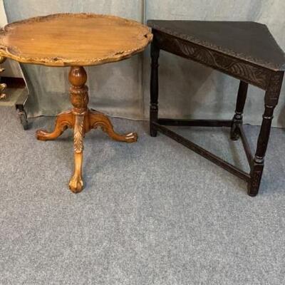 Reproduction Tilt Top & Jacobean Corner Table