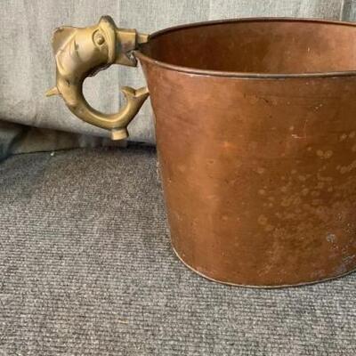 Brass Coal Hod & Copper Bucket