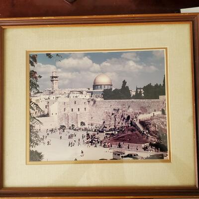 Mounted Photograph of The Dome of the Rock is an Islamic shrine located on the Temple Mount in the Old City of Jerusalem.