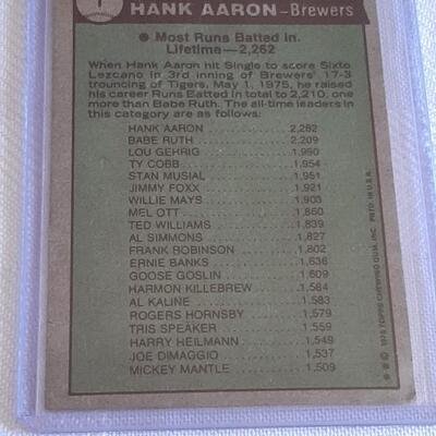 1976 HANK AARON TOPPS #1