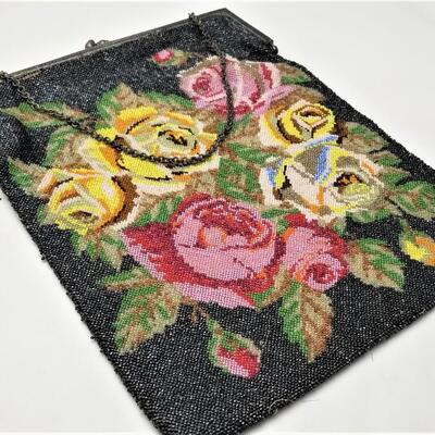 Lot #239  Beautiful Antique Beaded Evening Bag - glass beads