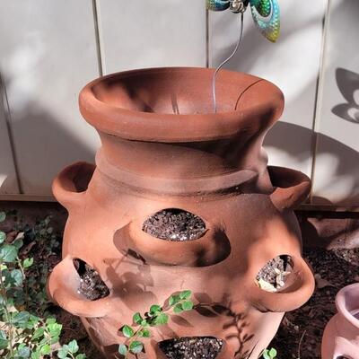 Lot 67: Set of (3) Garden Pots w/ Offshoot Design