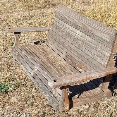 Lot 70: Vintage Farm and Garden Swinging Bench w/ Drink Pockets (Ready to Hand w/ Anchor Points)