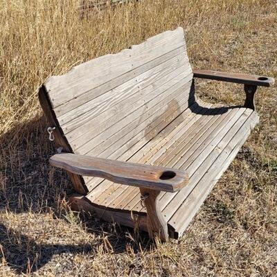 Lot 70: Vintage Farm and Garden Swinging Bench w/ Drink Pockets (Ready to Hand w/ Anchor Points)