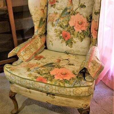 Lot #242  Vintage Armchair - Bird of Paradise Motif
